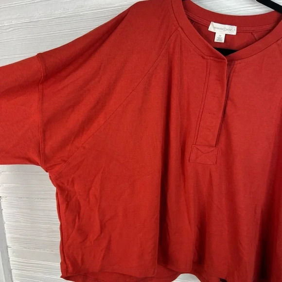 Treasure & Bond Long Sleeve Cropped Henley Top New Size 3X - Picture 6 of 13